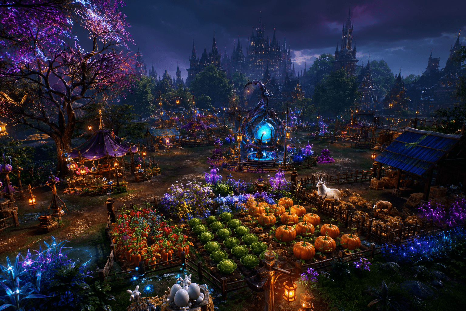 Grow a Garden world featuring pets, crops, and trading locations